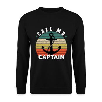 Appelez-moi Capitaine Bateau Voilier Mer Cadeau - Sweat-shirt Unisexe - noir - Devant - Alina (178cm) & Michal (187cm)
