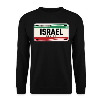 Israël Plaques de véhicule mexicaines personnalisées w nom - Sweat-shirt Unisexe - noir - Devant - Alina (178cm) & Michal (187cm)