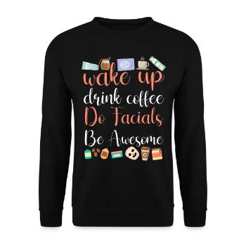 Cute Esthetician Skincare - Unisex Sweatshirt - black - Front - Alina (178cm) & Michal (187cm)