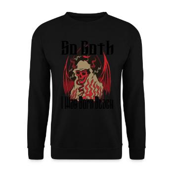 Satan Beelzebub Devil Gothic Pentagram Mystical - Unisex Sweatshirt - black - Front - Alina (178cm) & Michal (187cm)