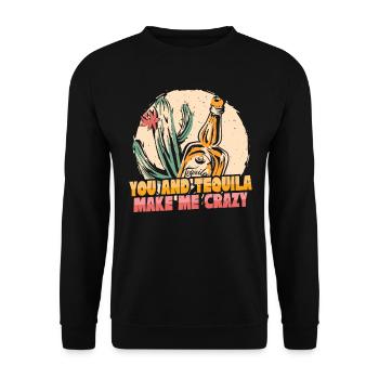 Tequila Alkohol Mexikanisch Mexiko Latino - Unisex Pullover - Schwarz - Vorne - Alina (178cm) & Michal (187cm)