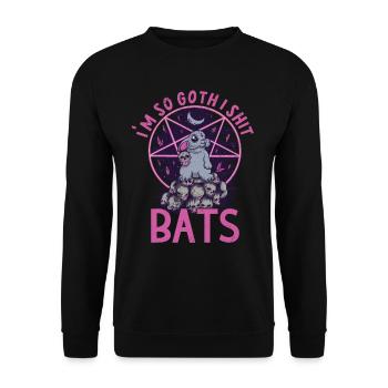 Satan Beelzebub Devil Gothic Pentagram Mystical - Unisex Sweatshirt - black - Front - Alina (178cm) & Michal (187cm)