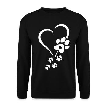 Patte de chien Cœur de bébé chiens - Pattes de chien Cœurs Patte de chien - Sweat-shirt Unisexe - noir - Devant - Alina (178cm) & Michal (187cm)