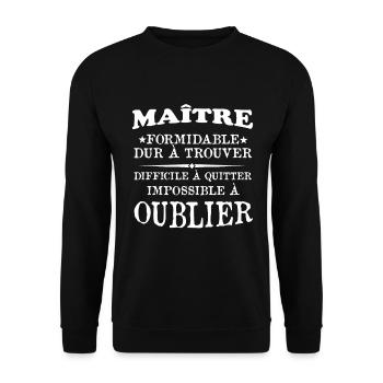 Maître formidable idée cadeau maître d'école - Sweat-shirt Unisexe - noir - Devant - Alina (178cm) & Michal (187cm)