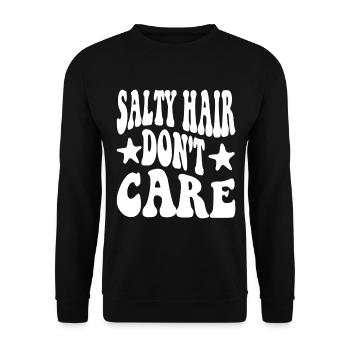 Salty Hair Don't Care - Unisex Pullover - Schwarz - Vorne - Alina (178cm) & Michal (187cm)