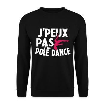 Je Peux Pas J'ai Pole Dance - Sweat-shirt Unisexe - noir - Devant - Alina (178cm) & Michal (187cm)