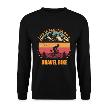 Gravel Bike Gravel Bikes Gravel Fahrrad - Unisex Sweatshirt - black - Front - Alina (178cm) & Michal (187cm)