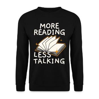 Read more less Talk Books Read book - Unisex Sweatshirt - black - Front - Alina (178cm) & Michal (187cm)