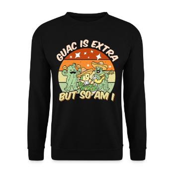 Avocado Guacamole Mexikanisch Mexiko Latino - Unisex Pullover - Schwarz - Vorne - Alina (178cm) & Michal (187cm)