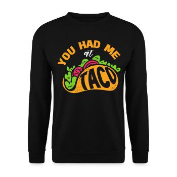 Taco Somberero Mexikanisch Mexiko Latino - Unisex Pullover - Schwarz - Vorne - Alina (178cm) & Michal (187cm)