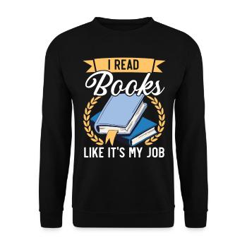 Reading inspires the imagination Reading books - Unisex Sweatshirt - black - Front - Alina (178cm) & Michal (187cm)