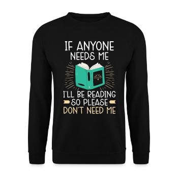 My weekend is fully booked Reading books Books - Unisex Sweatshirt - black - Front - Alina (178cm) & Michal (187cm)
