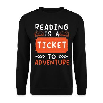 Reading is a lot of fun, reading books, reading books - Unisex Sweatshirt - black - Front - Alina (178cm) & Michal (187cm)