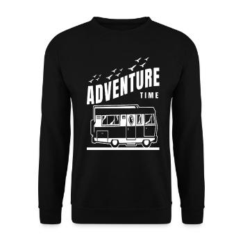 Camping Caravane Camping-car Camping-car Dicton - Sweat-shirt Unisexe - noir - Devant - Alina (178cm) & Michal (187cm)