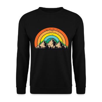 Mountains Vintage Mountains Mountain Mountains Mountain Landscape - Unisex Sweatshirt - black - Front - Alina (178cm) & Michal (187cm)