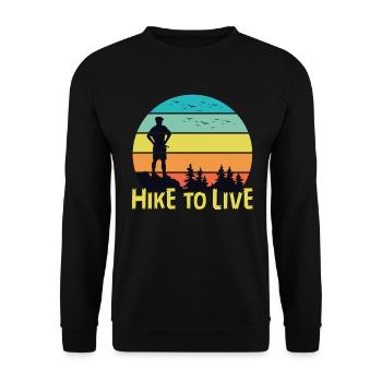 Hike To Live - Unisex Pullover - Schwarz - Vorne - Alina (178cm) & Michal (187cm)