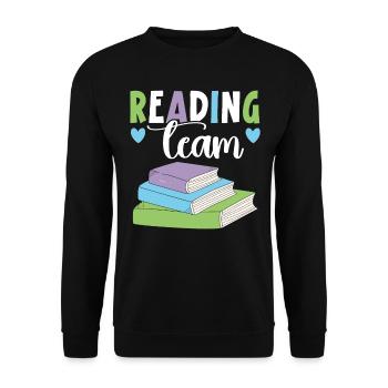 To read or not to read - a stupid question - Unisex Sweatshirt - black - Front - Alina (178cm) & Michal (187cm)
