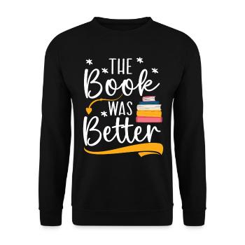 Try to read books ... instead of using them - Unisex Sweatshirt - black - Front - Alina (178cm) & Michal (187cm)