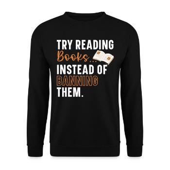 I read books like it's my job ook reading - Unisex Sweatshirt - black - Front - Alina (178cm) & Michal (187cm)