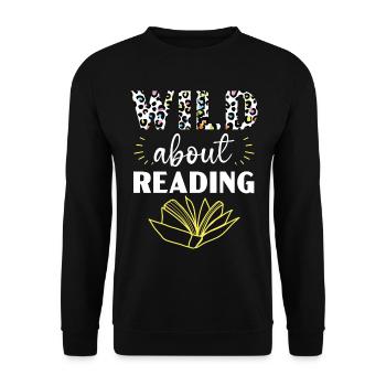 Ich habe mein Buch geschlossen, um hier zu sein Bu - Unisex Pullover - Schwarz - Vorne - Alina (178cm) & Michal (187cm)