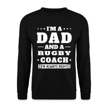 Dad and a Rugby Coach Gift Humor - Unisex Sweatshirt - black - Front - Alina (178cm) & Michal (187cm)