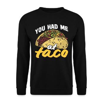 Taco Somberero Mexikanisch Mexiko Latino - Unisex Pullover - Schwarz - Vorne - Alina (178cm) & Michal (187cm)