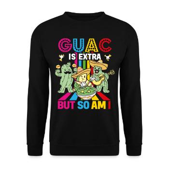 Avocado Guacamole Mexikanisch Mexiko Latino - Unisex Pullover - Schwarz - Vorne - Alina (178cm) & Michal (187cm)
