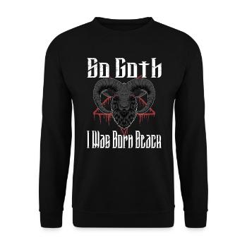 Satan Beelzebub Devil Gothic Pentagram Mystical - Unisex Sweatshirt - black - Front - Alina (178cm) & Michal (187cm)