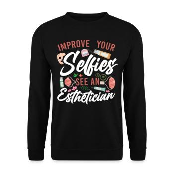 Cute Licensed Esthetician Skincare - Unisex Pullover - Schwarz - Vorne - Alina (178cm) & Michal (187cm)
