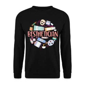Cute Licensed Esthetician Skincare - Unisex Pullover - Schwarz - Vorne - Alina (178cm) & Michal (187cm)