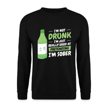 Soju Korean Wine Drink Korea - Unisex Sweatshirt - black - Front - Alina (178cm) & Michal (187cm)