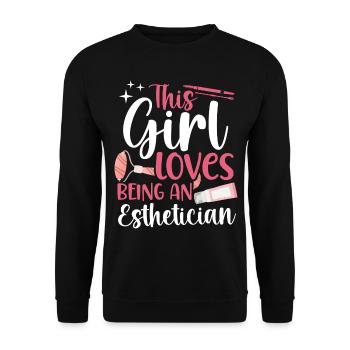 Cute Licensed Esthetician Skincare - Unisex Pullover - Schwarz - Vorne - Alina (178cm) & Michal (187cm)