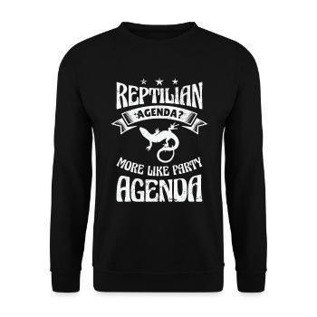 Lézard-Reptile-Agenda-Théorie du complot - Sweat-shirt Unisexe - noir - Devant - Alina (178cm) & Michal (187cm)