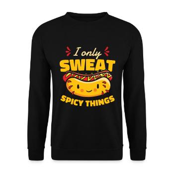 Chili Dog Hot dog Sausage Fastfood - Unisex Sweatshirt - black - Front - Alina (178cm) & Michal (187cm)
