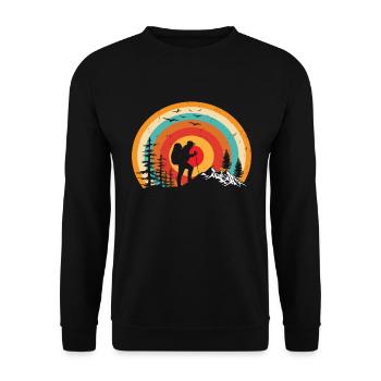 Alpinisme Vintage Rétro Alpinisme Montagnes - Sweat-shirt Unisexe - noir - Devant - Alina (178cm) & Michal (187cm)
