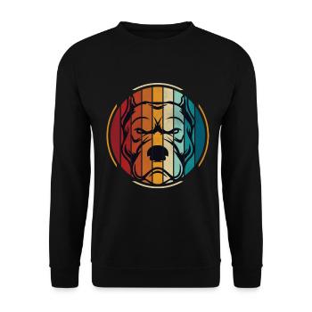 Bulldogge Englische Bulldogge Bulldoggen - Unisex Pullover - Schwarz - Vorne - Alina (178cm) & Michal (187cm)