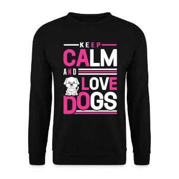 Restez calme et aimez les chiens - Sweat-shirt Unisexe - noir - Devant - Alina (178cm) & Michal (187cm)