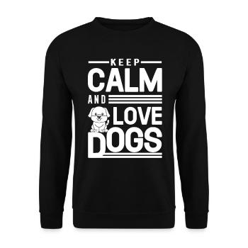 Restez calme et aimez les chiens - Sweat-shirt Unisexe - noir - Devant - Alina (178cm) & Michal (187cm)