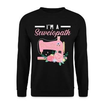 Je suis couturière, courtepointe, crochet, couture - Sweat-shirt Unisexe - noir - Devant - Alina (178cm) & Michal (187cm)