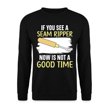 If you see a seam ripper, there is no g - Unisex Sweatshirt - black - Front - Alina (178cm) & Michal (187cm)