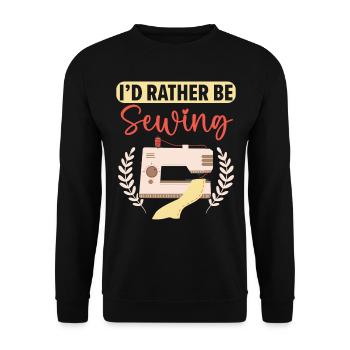 Je préfère coudre, coudre, crocheter, coudre - Sweat-shirt Unisexe - noir - Devant - Alina (178cm) & Michal (187cm)