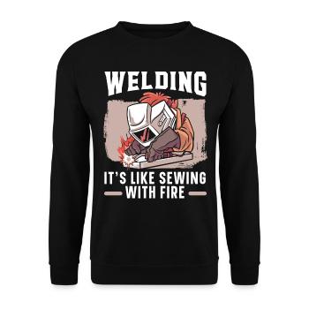 Souder C’est comme coudre avec la couture de feu - Sweat-shirt Unisexe - noir - Devant - Alina (178cm) & Michal (187cm)