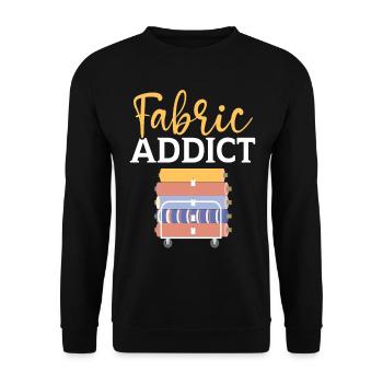 Addicted to fabrics, sewing, quilting, crocheting, sewing - Unisex Sweatshirt - black - Front - Alina (178cm) & Michal (187cm)