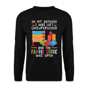 I was unattended and the fabric shop was off - Unisex Sweatshirt - black - Front - Alina (178cm) & Michal (187cm)