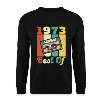 das Beste aus dem Jahr 1973 Geburtstagsgeschenk - Unisex Pullover - Schwarz - Vorne - Alina (178cm) & Michal (187cm)