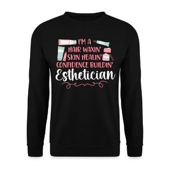 Soins de la peau d’esthéticienne agréée mignonne - Sweat-shirt Unisexe - noir - Devant - Alina (178cm) & Michal (187cm)