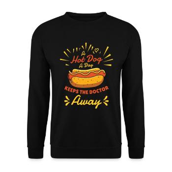 Chili Dog Hot dog Sausage Fastfood - Unisex Sweatshirt - black - Front - Alina (178cm) & Michal (187cm)