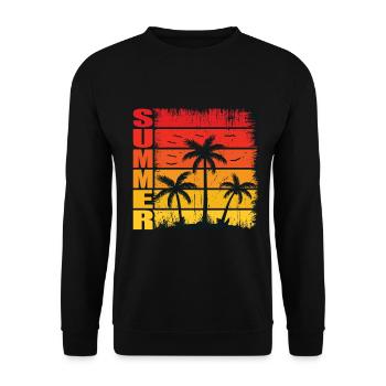 Palmiers Plame palmier été - Sweat-shirt Unisexe - noir - Devant - Alina (178cm) & Michal (187cm)