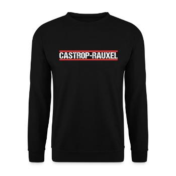 Castrop-Rauxelerin Castrop-Rauxeler Castrop-Rauxel - Unisex Pullover - Schwarz - Vorne - Alina (178cm) & Michal (187cm)