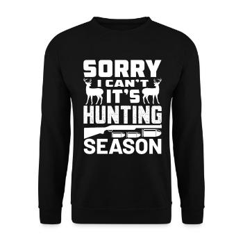 Jagen Jäger Hirsch Jagen Jagen Sprüche - Unisex Pullover - Schwarz - Vorne - Alina (178cm) & Michal (187cm)